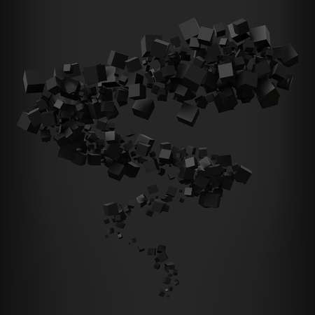 elegant black cubes in motion. 3d style vector illustration.のイラスト素材