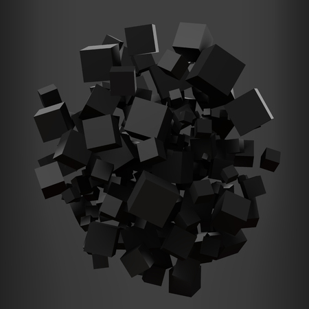 elegant black cubes. 3d style vector illustration.のイラスト素材