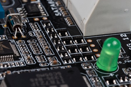 used pc motherboard macro viewの写真素材