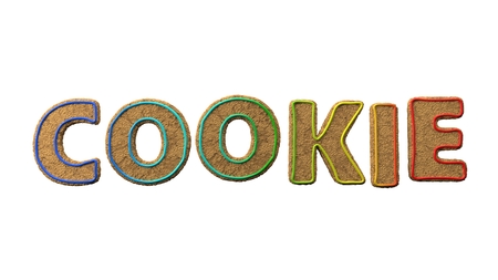 christmas cookies. cookie styled text. 3d illustration