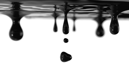fuel oil droplets. industrial fluids concept. 3d illustrationの写真素材