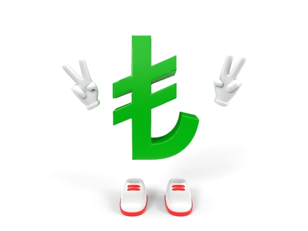 lira currency character on white background. suitable for finance, economy and business themes. 3d illustrationの写真素材