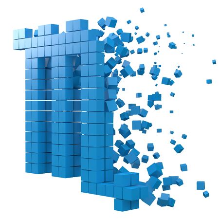 scorpio zodiac sign shaped data block. version with blue cubes. 3d pixel style vector illustration. suitable for blockchain, technology, computer and abstract themes.のイラスト素材