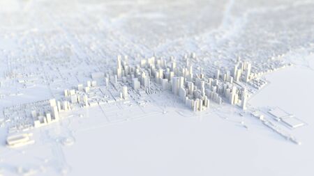 white chicago city with miniature look. suitable for city, realty, technology, and modern life...