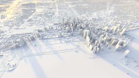 3d chicago city. suitable for city, realty, technology, and modern life themes. 3d illustration