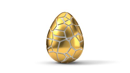 fracturing and peeling easter egg. suitable for easter and egg themes. 3d illustrationの写真素材