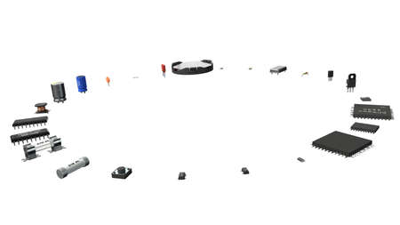 computer electronic components. 3d illustration, suitable for repair, computer and electronic...