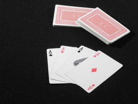 Cut Deck with Aces Showing