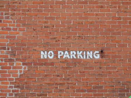 Brick  No Parking  Wallの写真素材