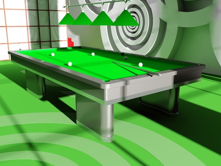 Interior of a billiard room 3D the image