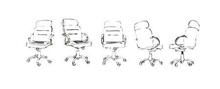 Isolated office chair on a white backgroundの写真素材