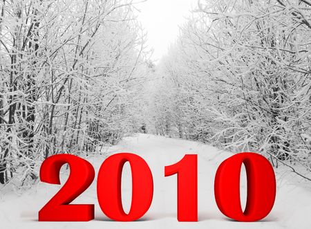 Congratulation happy New Year 2010 3d image