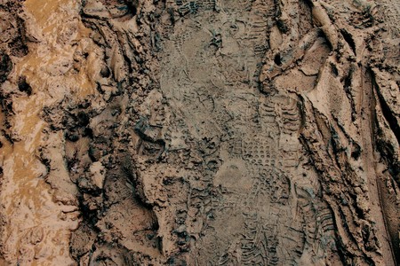 Fragment of dirty road a close upの写真素材