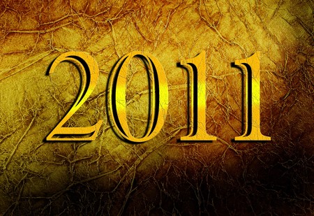 Figures 2011 on an abstract background (close up)の写真素材