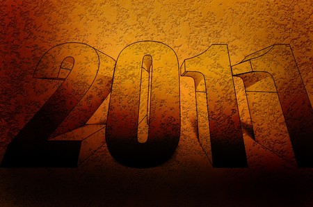 Figures 2011 on an abstract background (close up)の写真素材