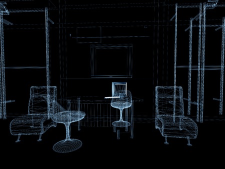 The modern interior of office 3d imageの写真素材