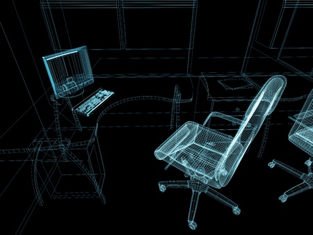 The modern interior of office 3d imageの写真素材