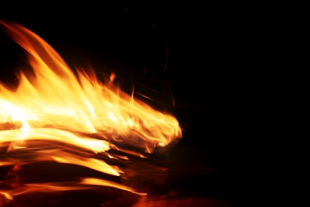 flash fire on a black background