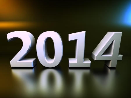 Figures 2014 on an abstract background  close up の写真素材