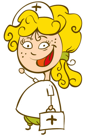 Drawing Of A Nurse Doodle Vectorのイラスト素材