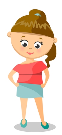 Cute Girl in Beautiful Pink Topのイラスト素材