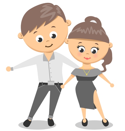 Dancing couple. Man and Woman Danceのイラスト素材