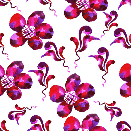 Seamless floral watercolor patternのイラスト素材