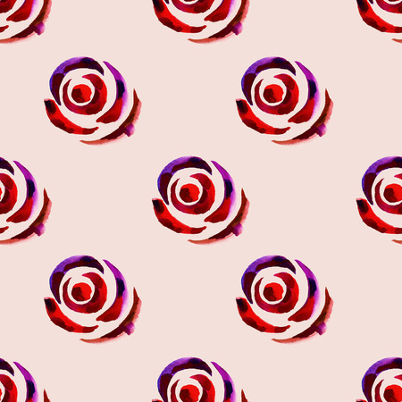 Seamless floral watercolor pattern with rosesのイラスト素材