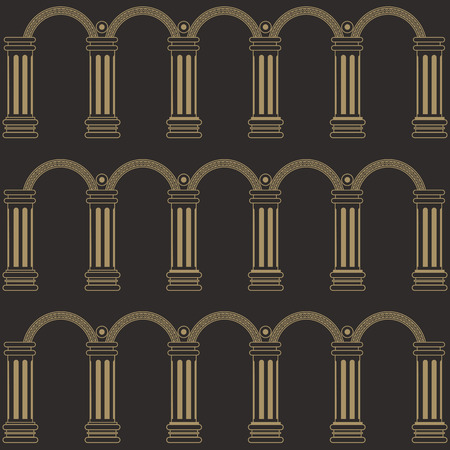 Seamless stylized abstract pattern (background) with colonnade.  Texture with column.のイラスト素材