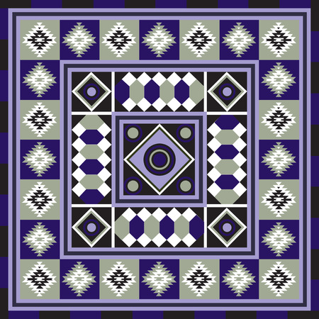 Geometrical abstract pattern from decorative ethnic ornament elements .  African, Mexican, Turkmen texture (background) for packing, textile, interior, web design.のイラスト素材