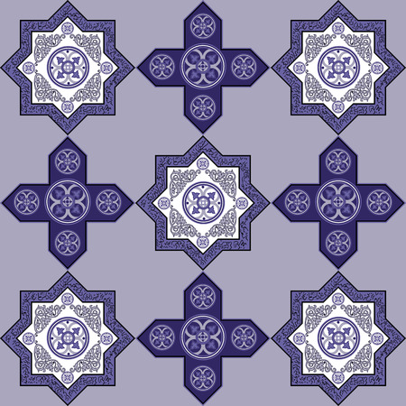 Floral abstract seamless pattern from decorative ethnic ornament elements .のイラスト素材