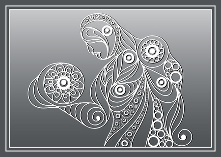 Graphic illustration of young bodybuilder man. Vector for sport club label, banner or poster design.のイラスト素材