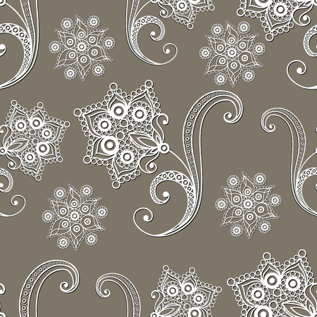 Seamless texture with lace pattern in floral style. Suitable for design: cloth, web, wallpaper, wrapping. Vector illustration.のイラスト素材