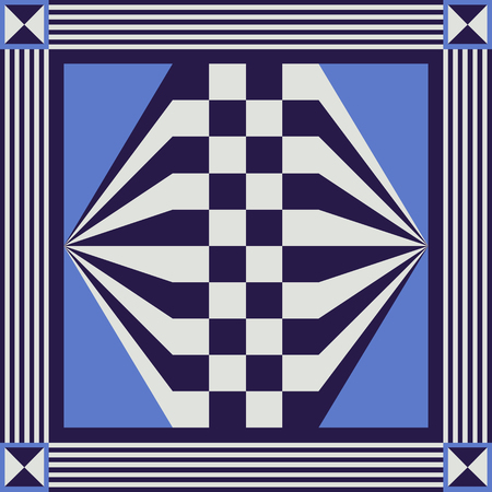 Seamless abstract geometric decorative background (texture, pattern). Suitable for textile, wallpaper, wrapping, tile, web. Vector illustration.のイラスト素材