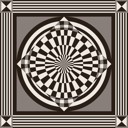 Seamless abstract geometric decorative background (texture, pattern). Suitable for textile, wallpaper, wrapping, tile, web. Vector illustration.のイラスト素材