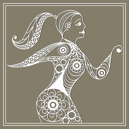 Abstract sport vector runner (athlete). Suitable for invitation, flyer, sticker, poster, banner, card, label, cover, web. Vector isolated illustration.のイラスト素材