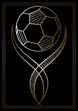 Abstract soccer ball.  Suitable for invitation, flyer, sticker, poster, banner, card, label, cover, web. Vector illustration.のイラスト素材