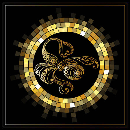 Decorative zodiac sign Scorpio. Horoscope and astrology (astronomy)-symbol. Vector illustration.のイラスト素材