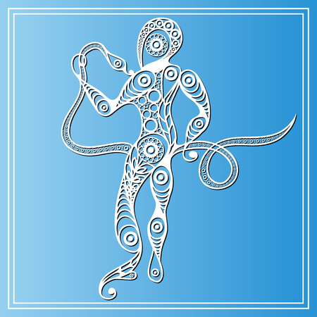 Decorative zodiac sign Ophiuchus. Horoscope and astrology (astronomy)-symbol. Vector illustration.のイラスト素材