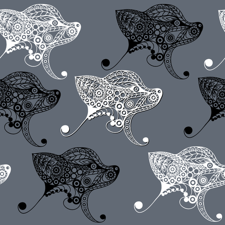 A Seamless abstract background with earth dog (hound), symbol of 2018. Texture (pattern) for textile, wallpapers, print, wrapping, scrapbooking, book cover, cloth. New year design.  Vector illustration.のイラスト素材