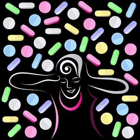 The concept of drug (opiate) problems.のイラスト素材