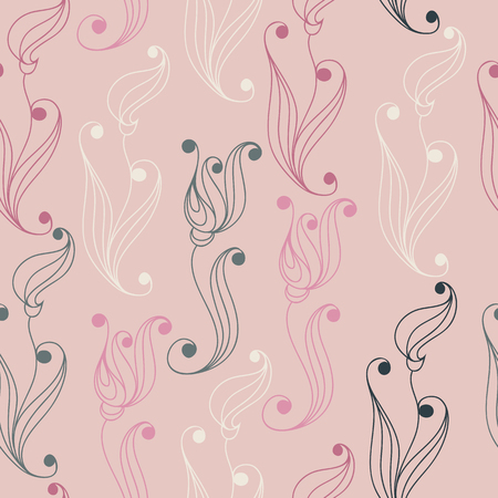 Seamless texture (pattern) in floral style. Suitable for design: cloth, web, wallpaper, packaging, wrapping. Vector illustration.のイラスト素材