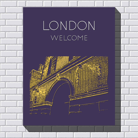 Sketch of London. Suitable for invitation, flyer, sticker, poster, banner, card, label, cover, web. Vector illustration.のイラスト素材