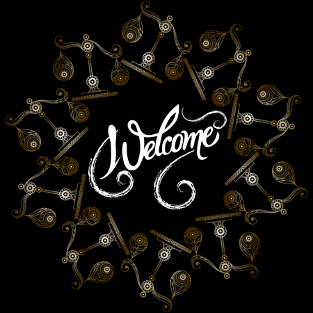 Graphic illustration with frame with the sign of Libra. Suitable for invitation, flyer, sticker, poster, banner, card, label, cover, web. Vector illustration.のイラスト素材