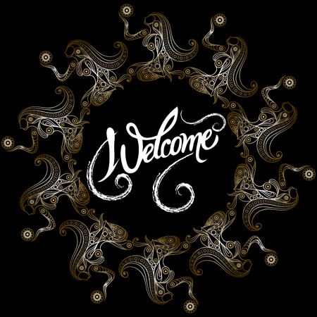 Graphic illustration with frame with the sign of Virgo. Suitable for invitation, flyer, sticker, poster, banner, card, label, cover, web. Vector illustration.のイラスト素材