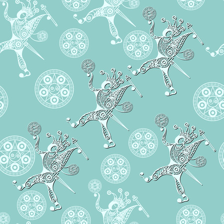 Seamless (texture) background with occult symbols.のイラスト素材