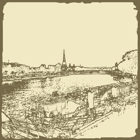 Eiffel tower. Illustrative editorial.のイラスト素材