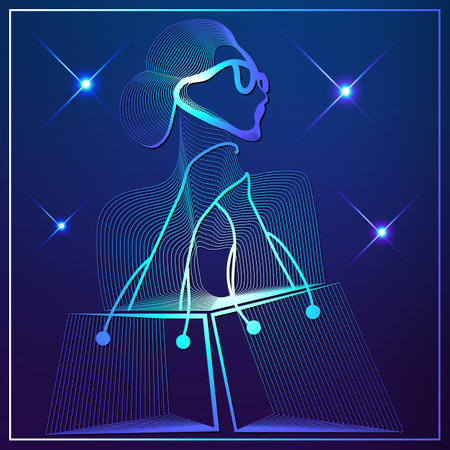 Abstract woman (buyer) on sale. Black Friday. Cyber Monday. Vector illustration.のイラスト素材