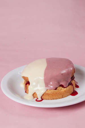 pancakes with cherries and berries, dessert for breakfast and dinner, pastries with sour cream and...
