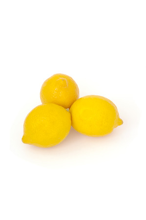 Three lemons  isolated on the whiteの写真素材